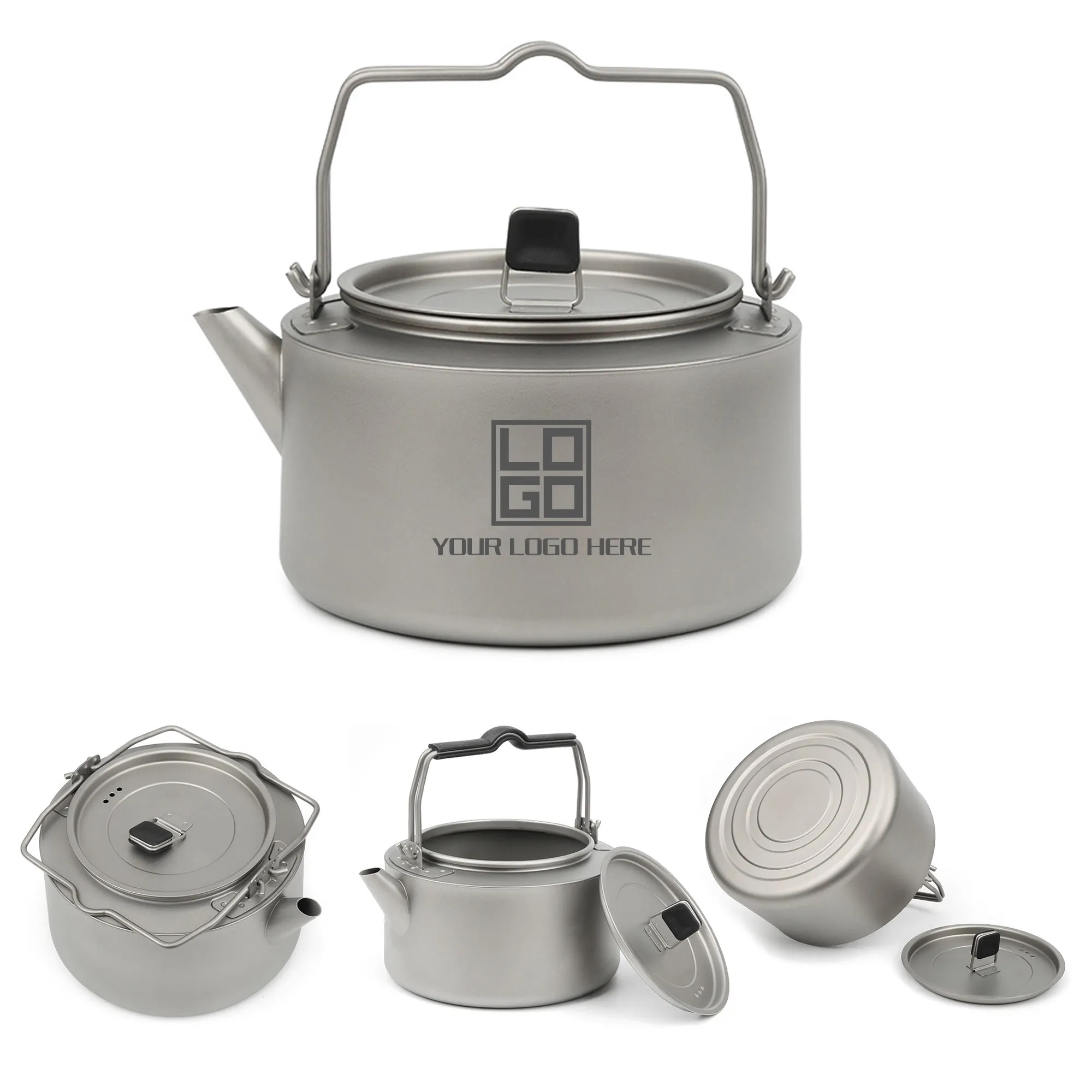 Titanium Kettle Outdoor Camping Coffee Water Boiler W/Handle 2