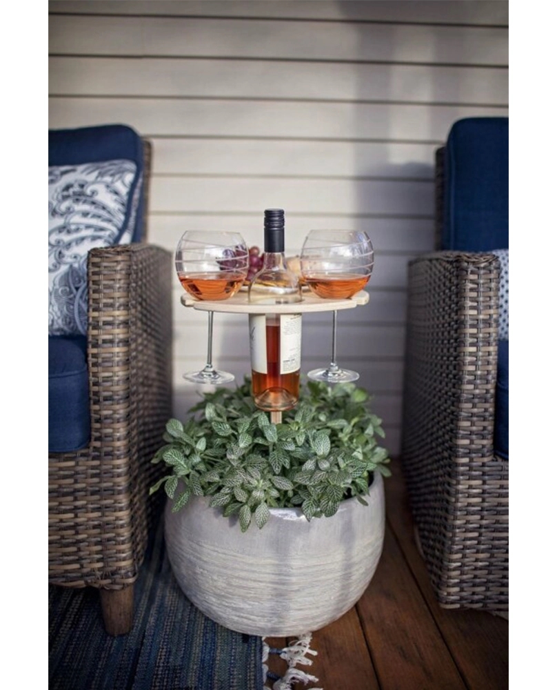 Outdoor Wine Table - Glass Rack 1