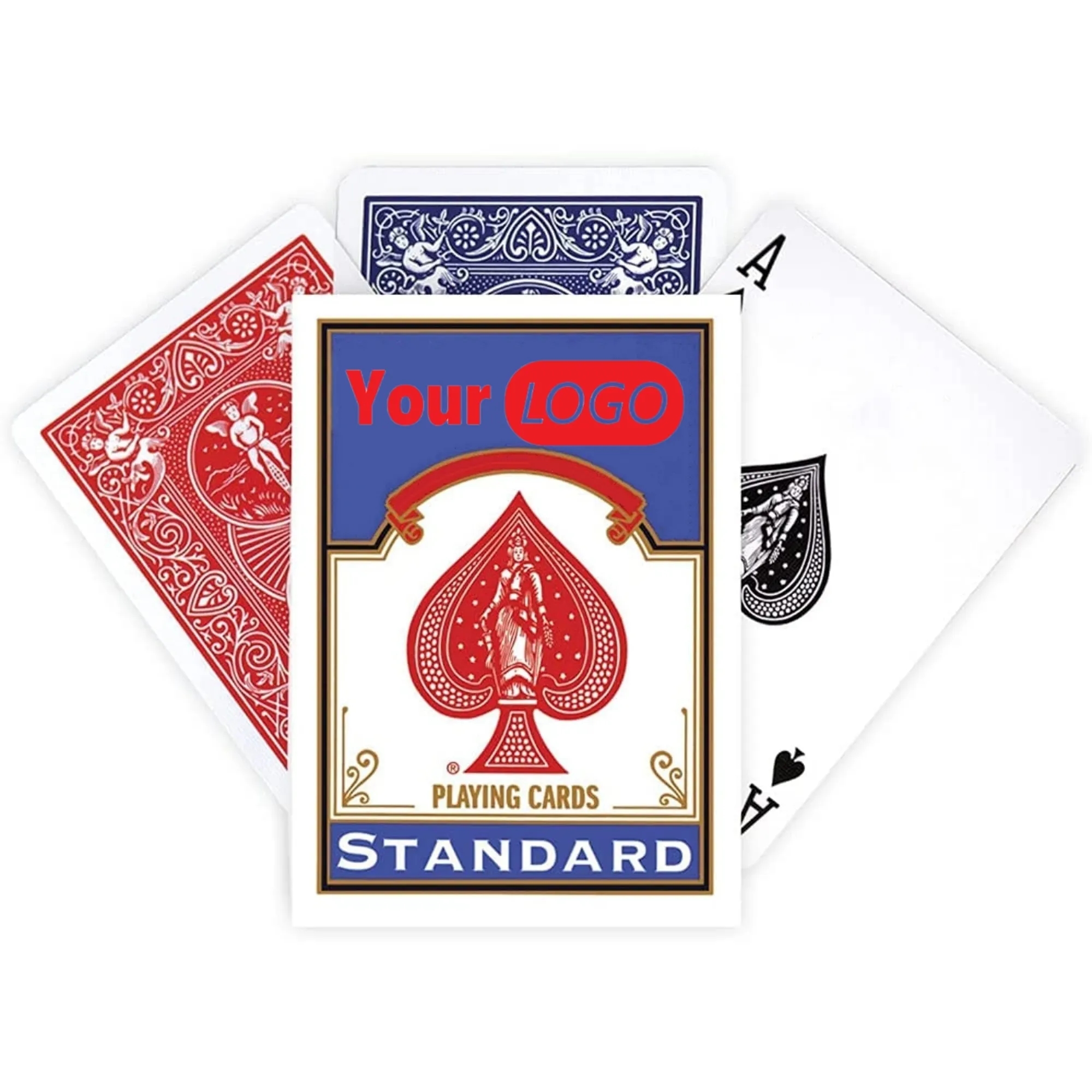 MOQ 500 PCS Personalized Logo Poker Playing Crads Standard 5