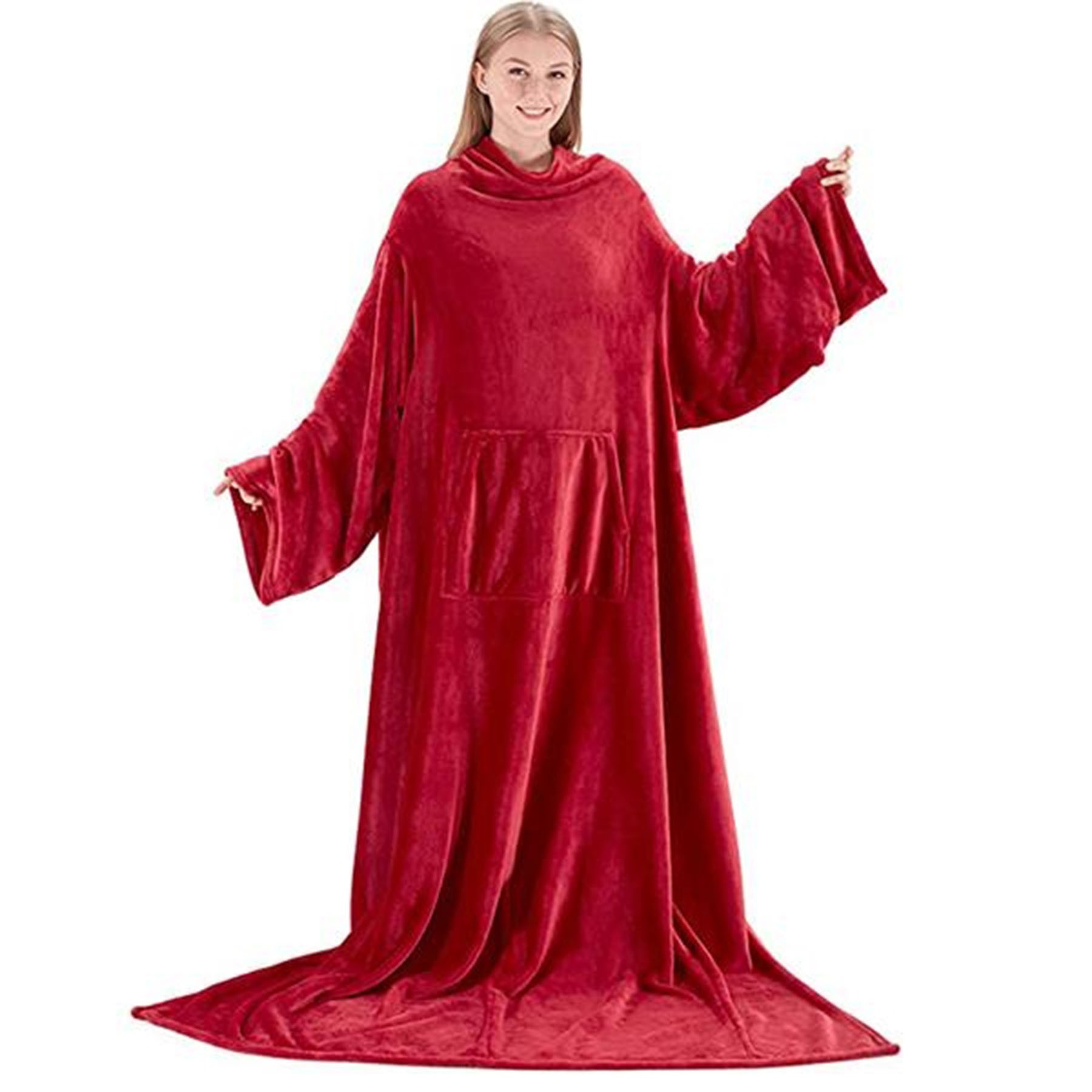 Fleece Blanket With Sleeves 2