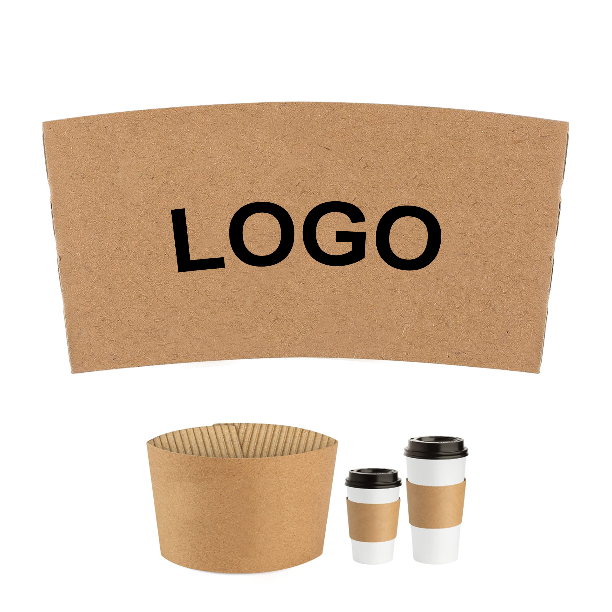 Kraft Paper Coffee Cup Cover With Customizable Logo 4