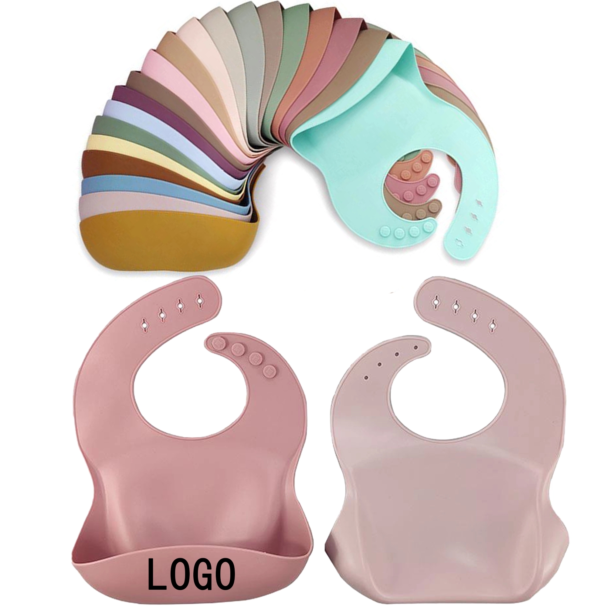 Adjustable Waterproof Silicone Food Grade Baby Bib 2