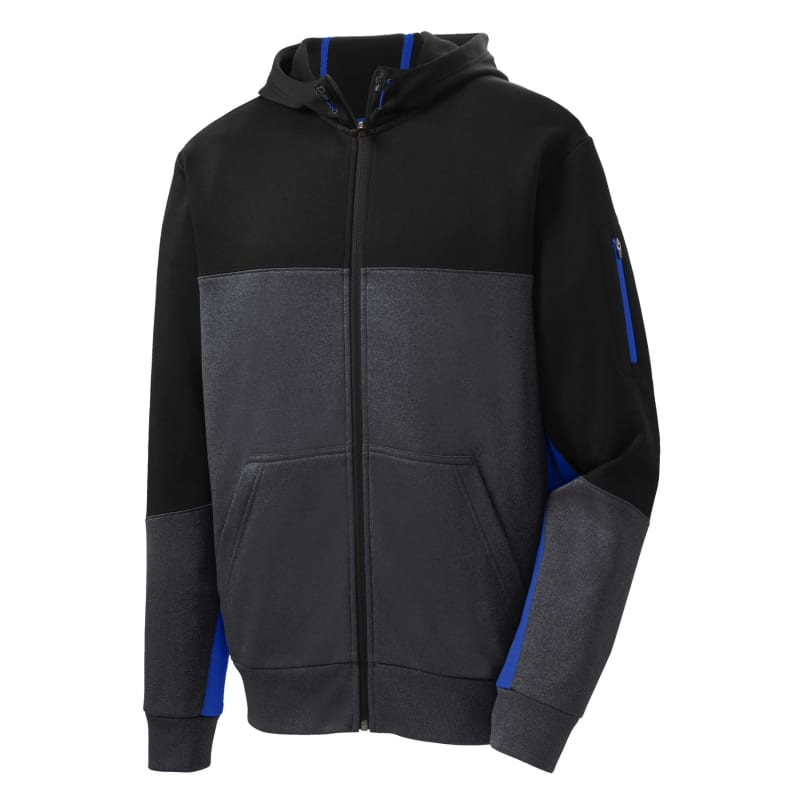 Sport-Tek Tech Fleece Colorblock Full-Zip Hooded Jacket. 12