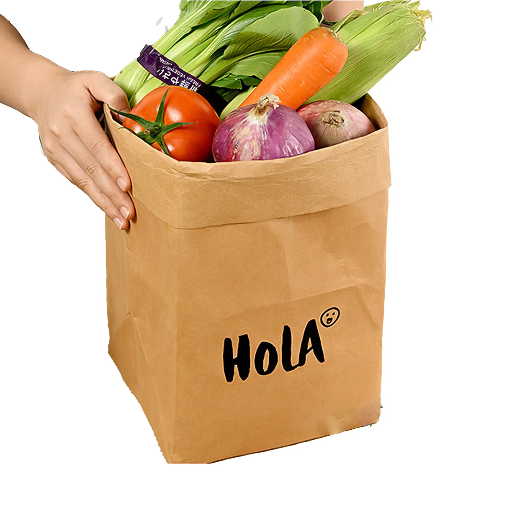 MOQ 100 Customizable Washable Kraft Paper Storage Bags 5