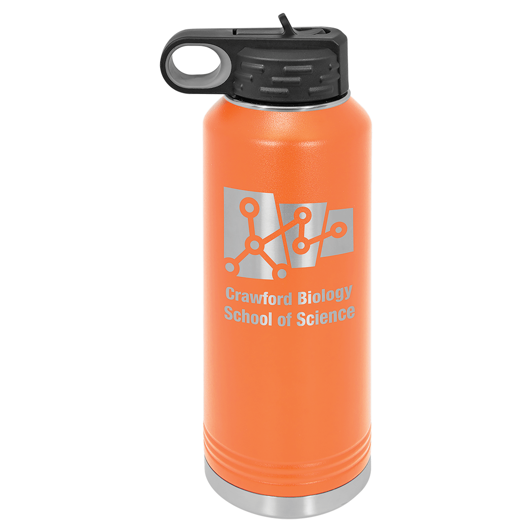 40 oz. Orange Powder Coated Laser Engraved Polar Camel Water Bottles 1