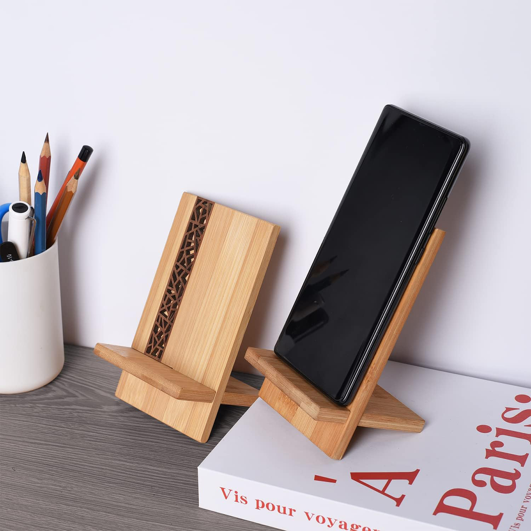 Bamboo Wood Portable Phone Stand 3