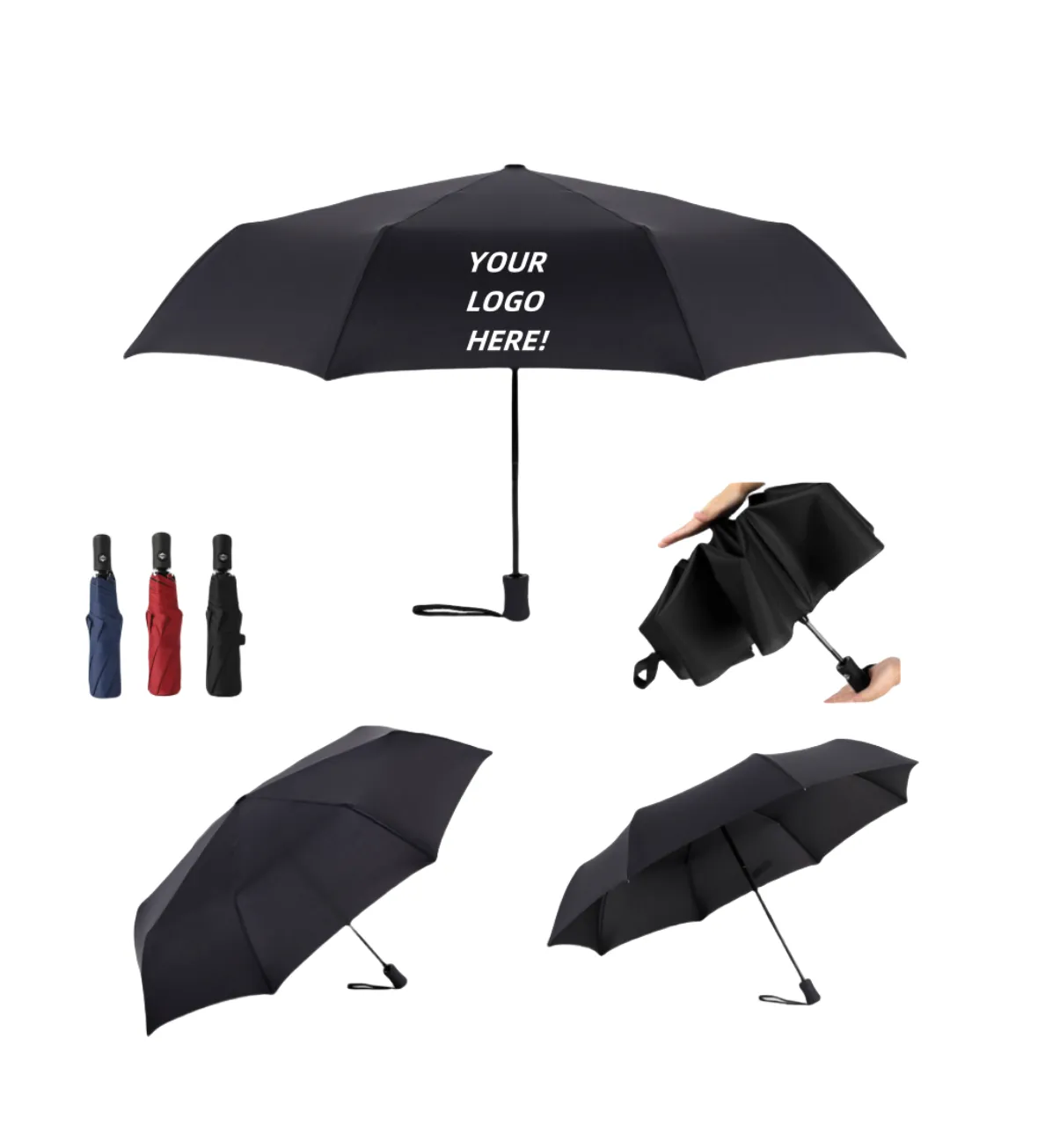 Fully automatic eight-bone three-fold umbrella 4