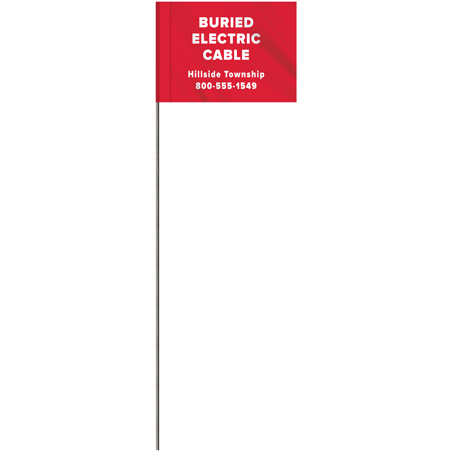 1-Color 2.5" x 3.5" Custom Vinyl Marking Flag with 11.5" Wire 14