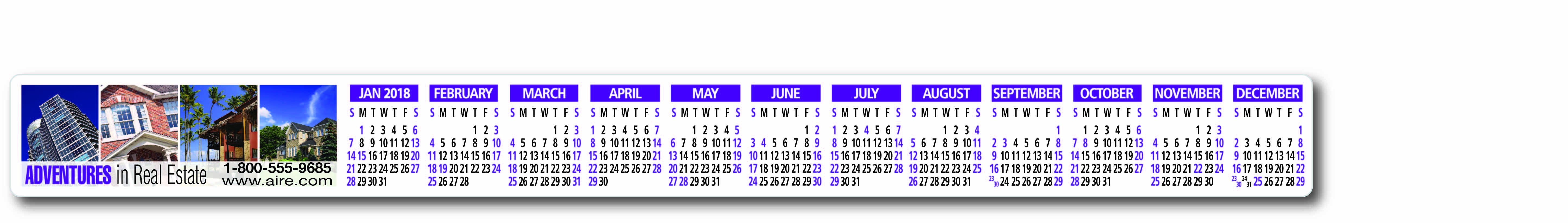 Year-at-a-Glance Full Color Plastic Strip Calendar 3