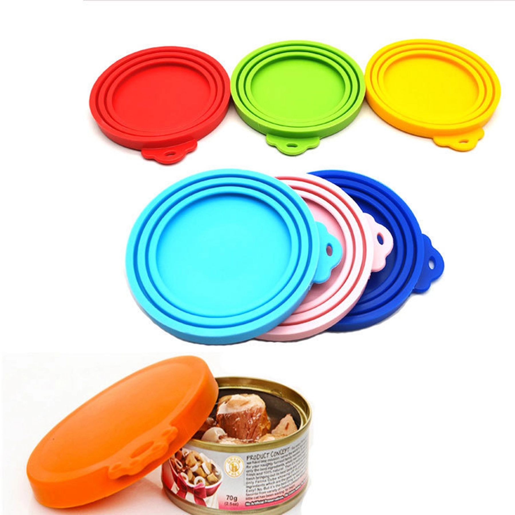 Multifunctional 3 in 1 Pet Canned Snack Food Sealing Lid 12