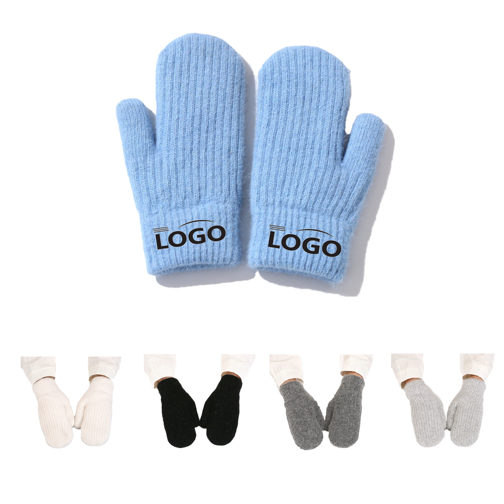 Outdoor Double-Layer Rabbit Fur Warm Gloves 2
