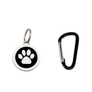 Reliable Round Paw Shaped Dog ID Tag With Carabiner 5