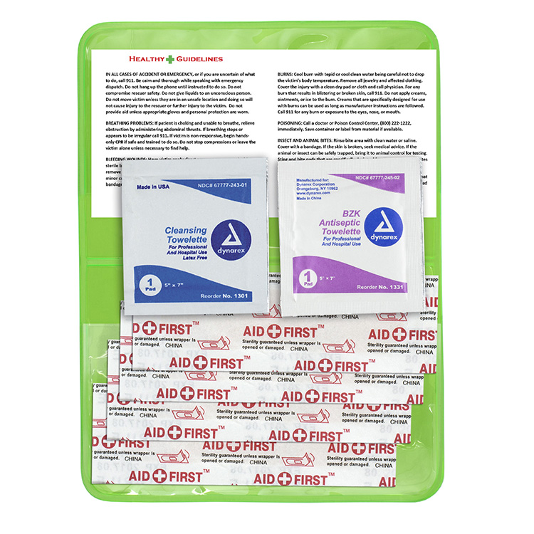 "HEAL-ON-THE-GO L" 10 Piece Economy First Aid Kit in Colorful Vinyl Pouch 10