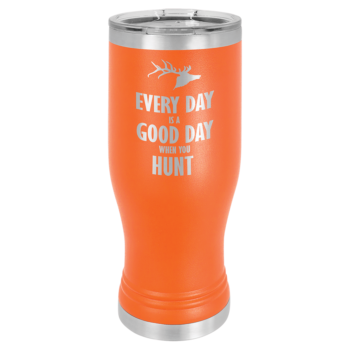 Polar Camel Orange 20 oz. Pilsner with Clear Lid 3