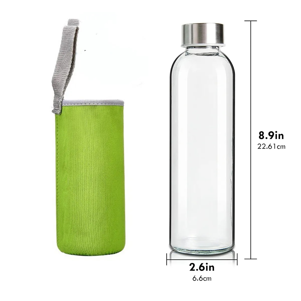 18 oz Glass Water Bottles with Sleeves 4