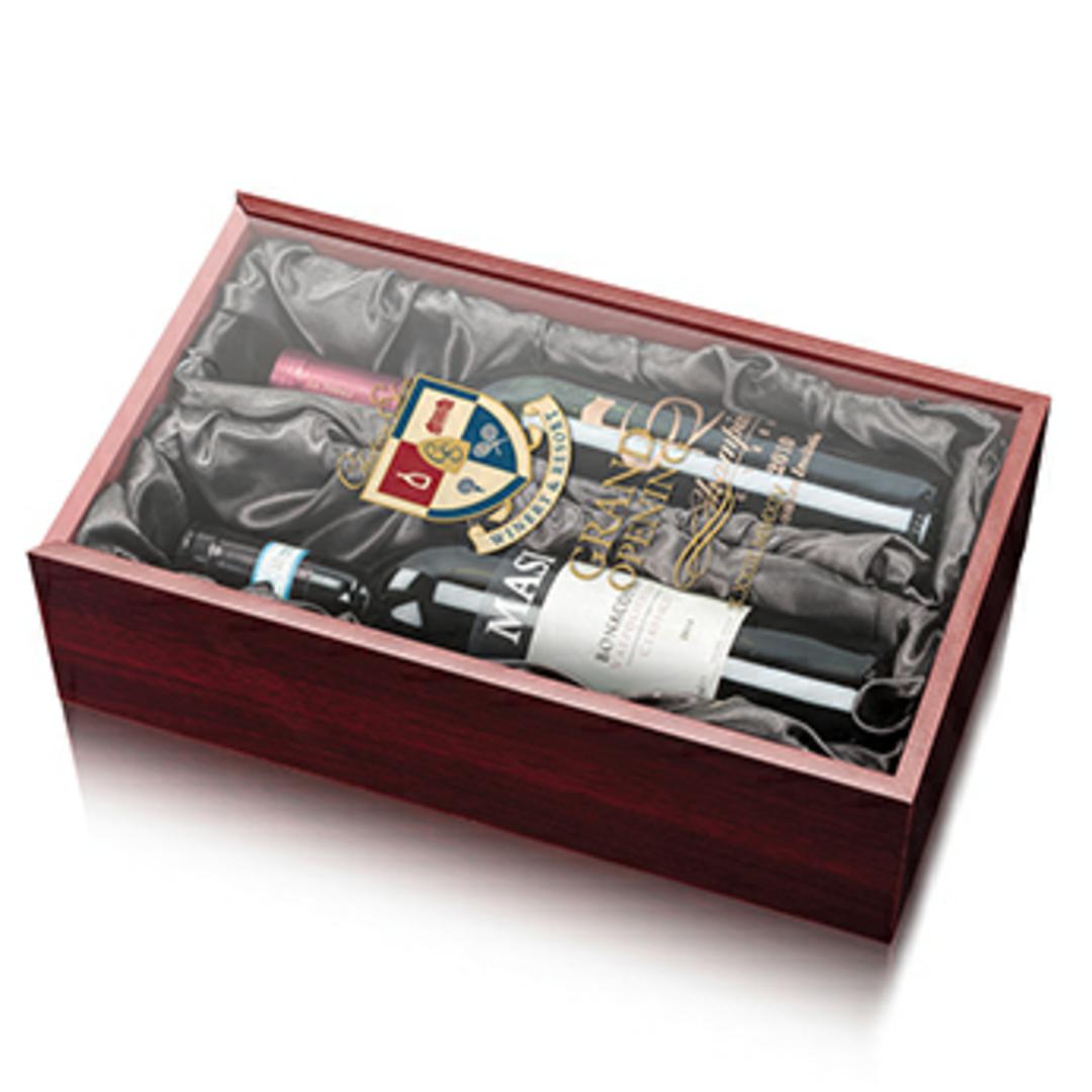 Archer Wine Box - Black Satin