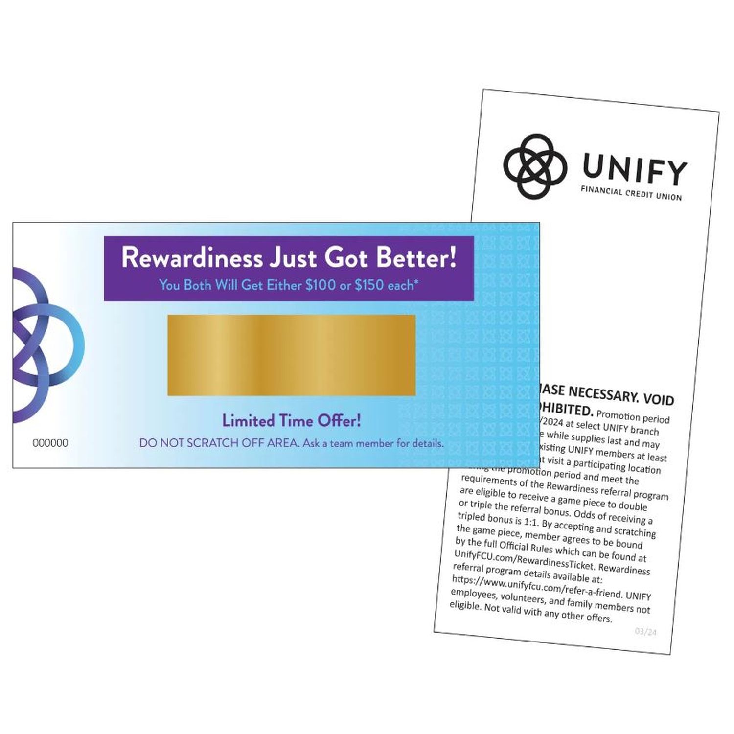 2.25 x 5.0" Scratch-Off Card - 4/1 Print 2