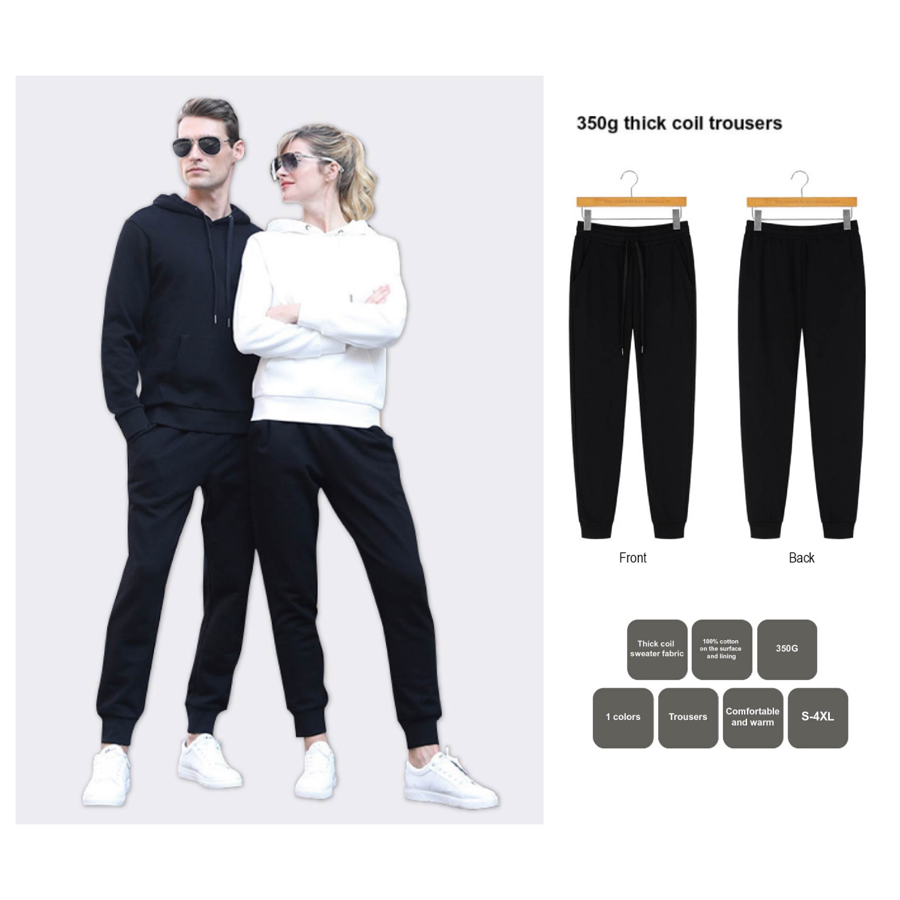 Unisex Stock 100% Cotton Sweatpants with Cinched Bottom - 2