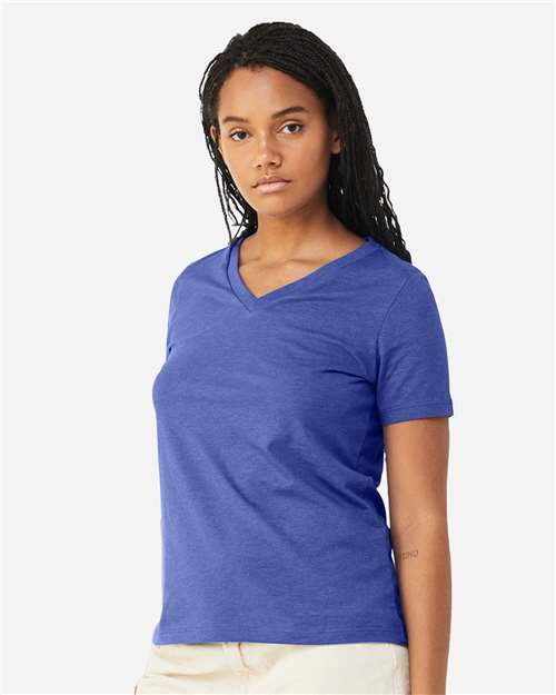 Women's Relaxed Heather CVC V-Neck Tee - 6405CVC 19