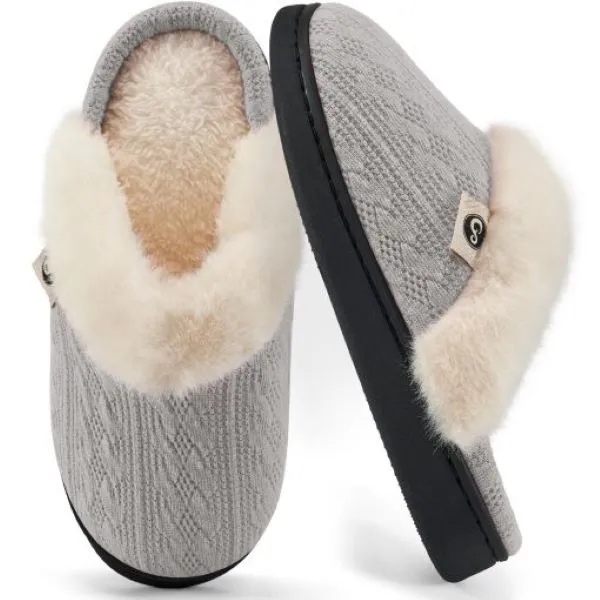 Ecetana Women's Warm Knit House Slippers with Memory Foam 6
