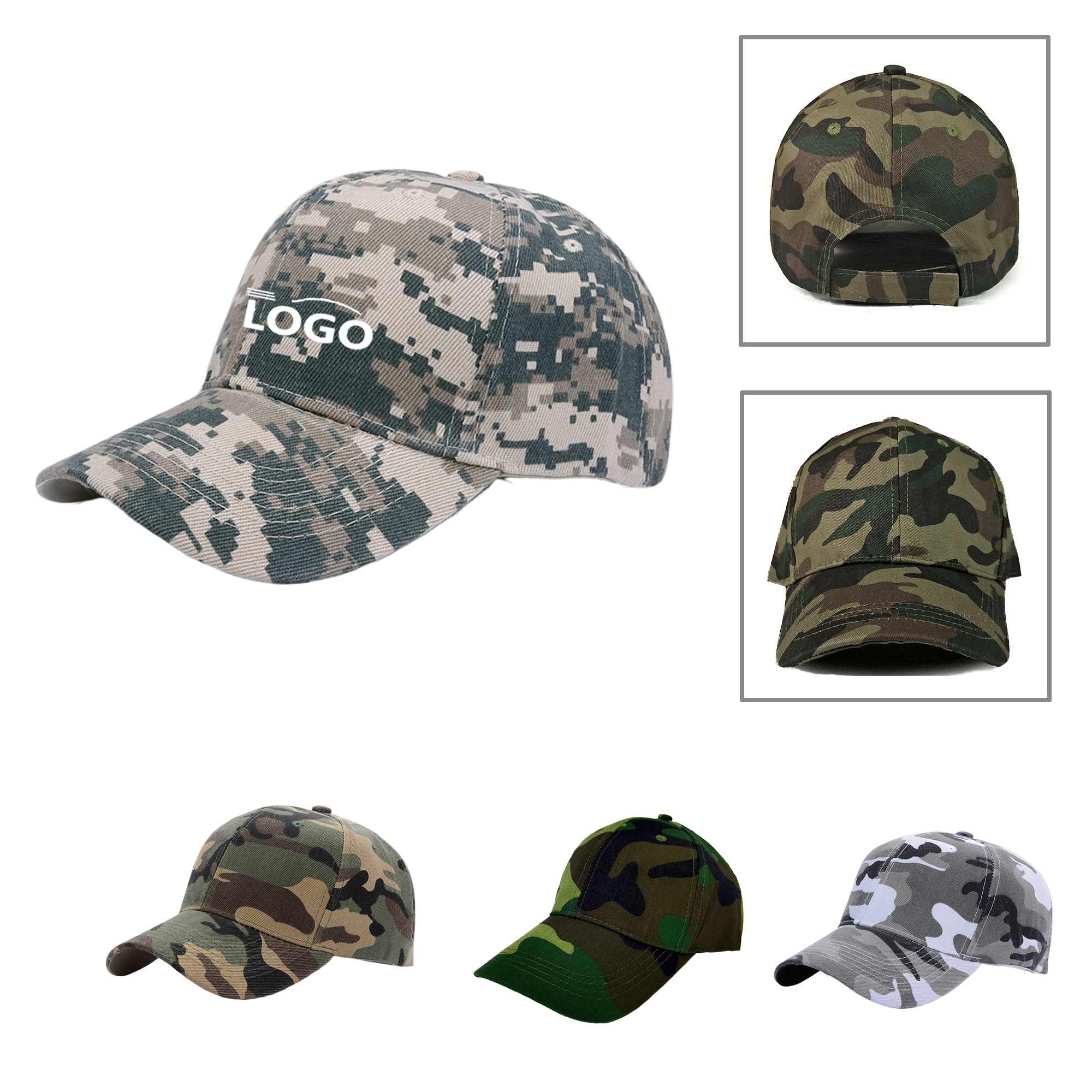 MOQ30 Summer Camp Camo Military Style Baseball Cap 5
