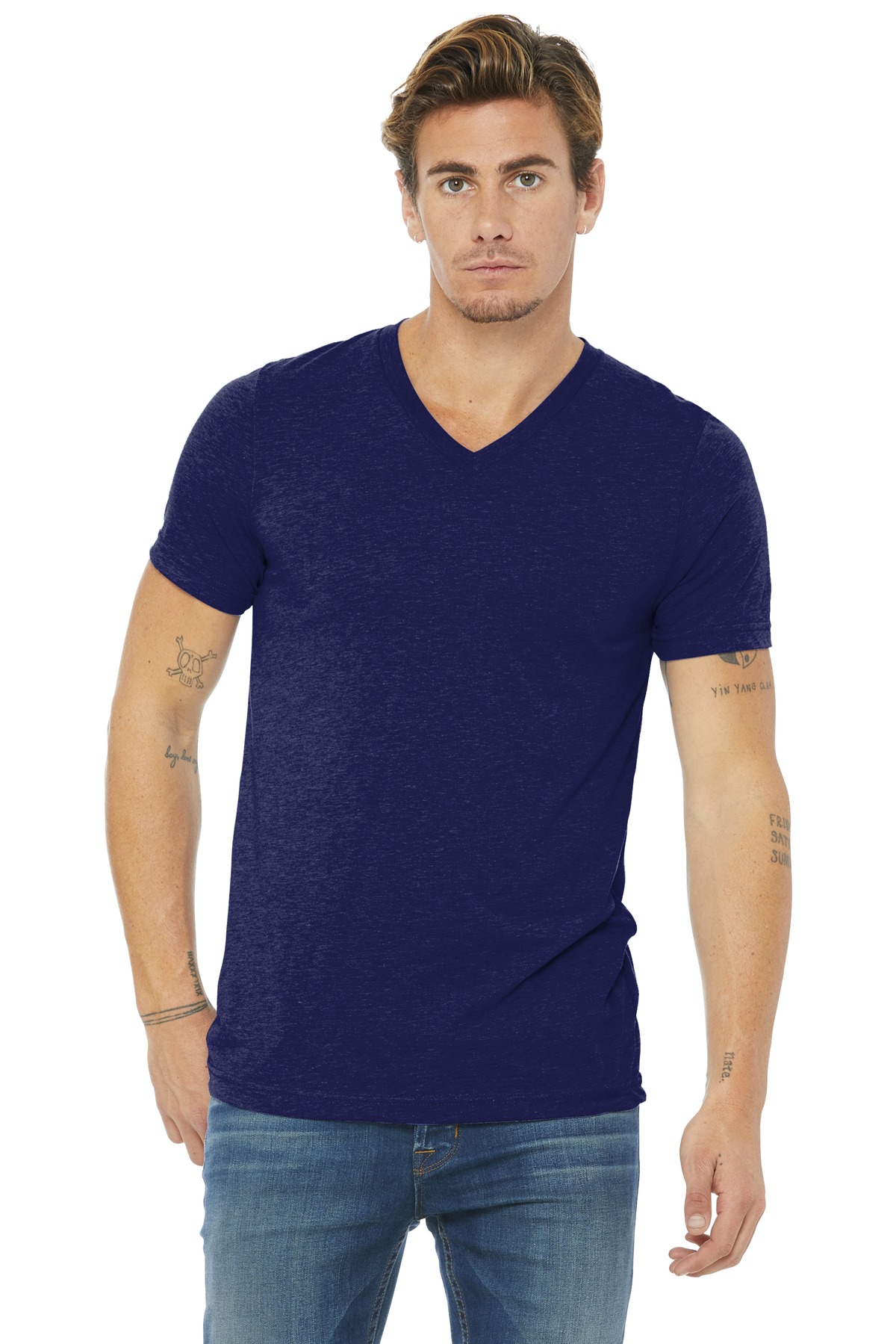 BELLA+CANVAS Unisex Triblend Short Sleeve V-Neck Te. BC3415 3