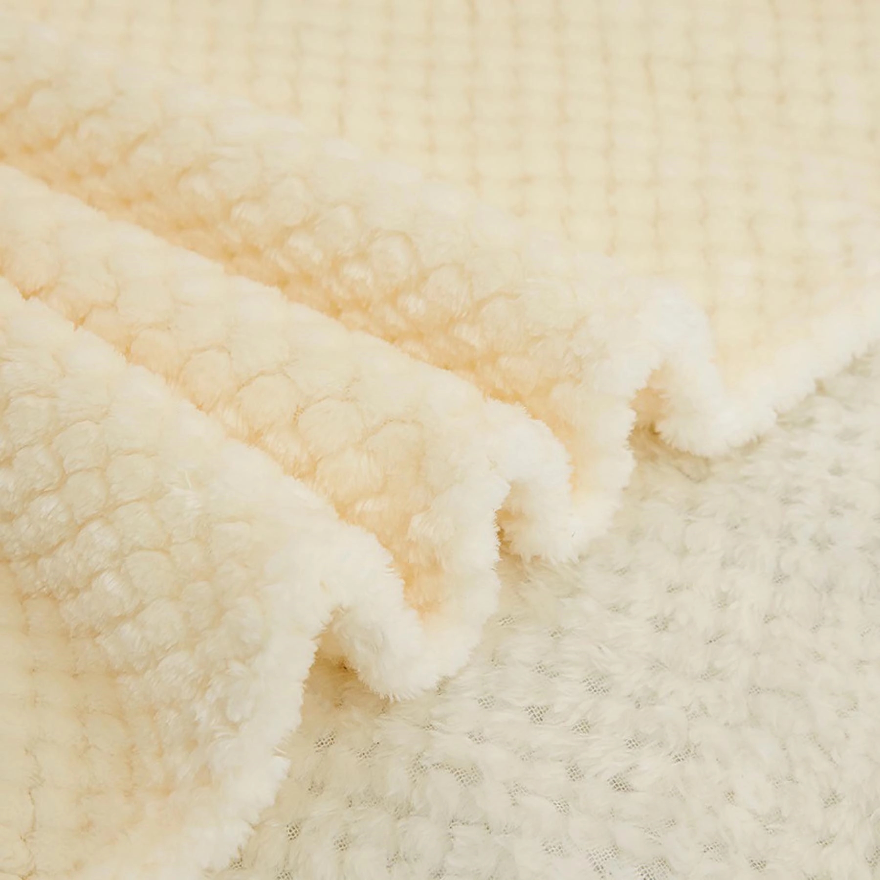 Large Waffle Weave Flannel Fleece Throw Blanket 40X60 Inch 1