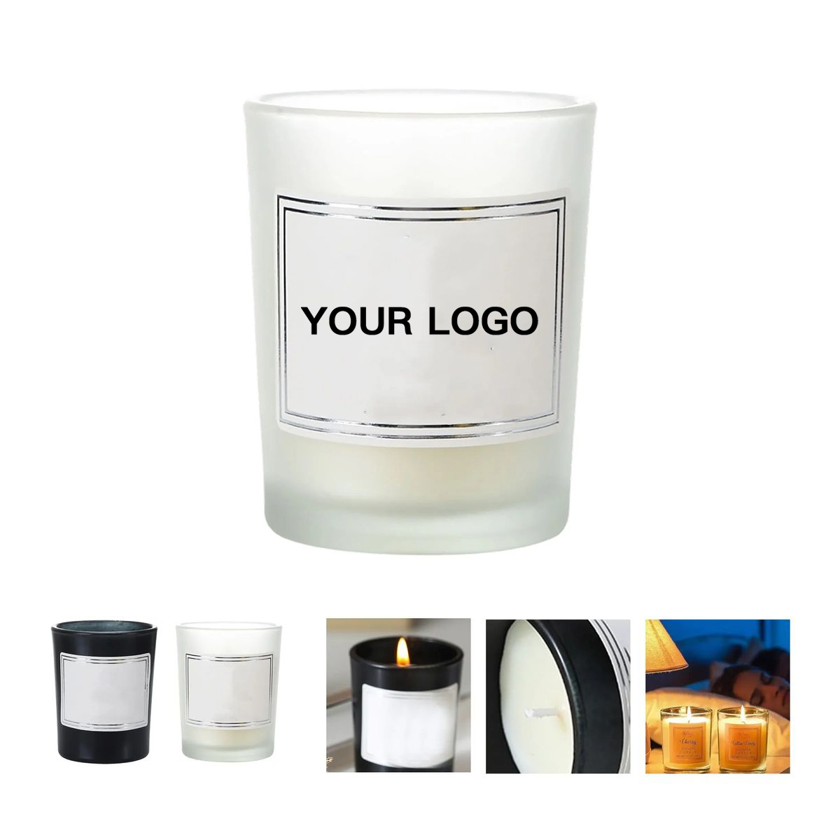 Frosted Jar Soy Wax Candle with Scent 4