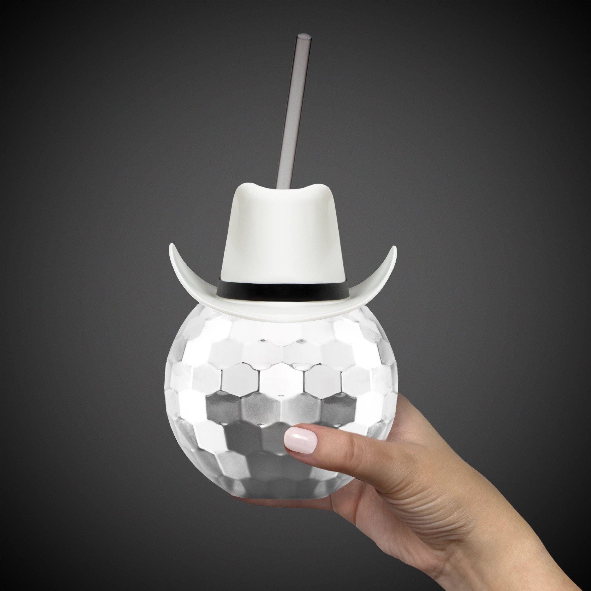 Disco Ball Cup - Silver with White Hat(hat not assembled)