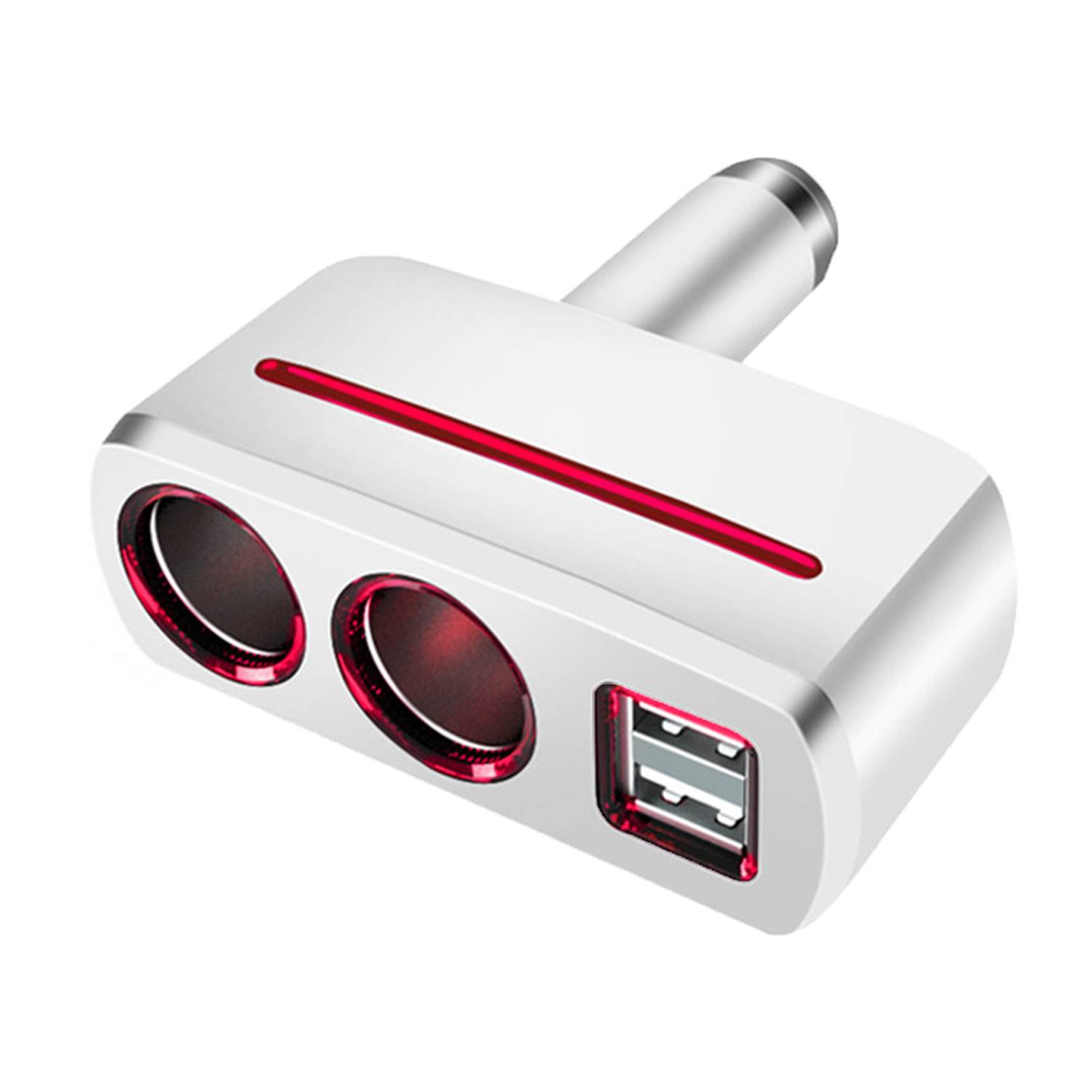 2 Socket Car Cigarette Lighter Splitter Adapter 12/24V 80W 4