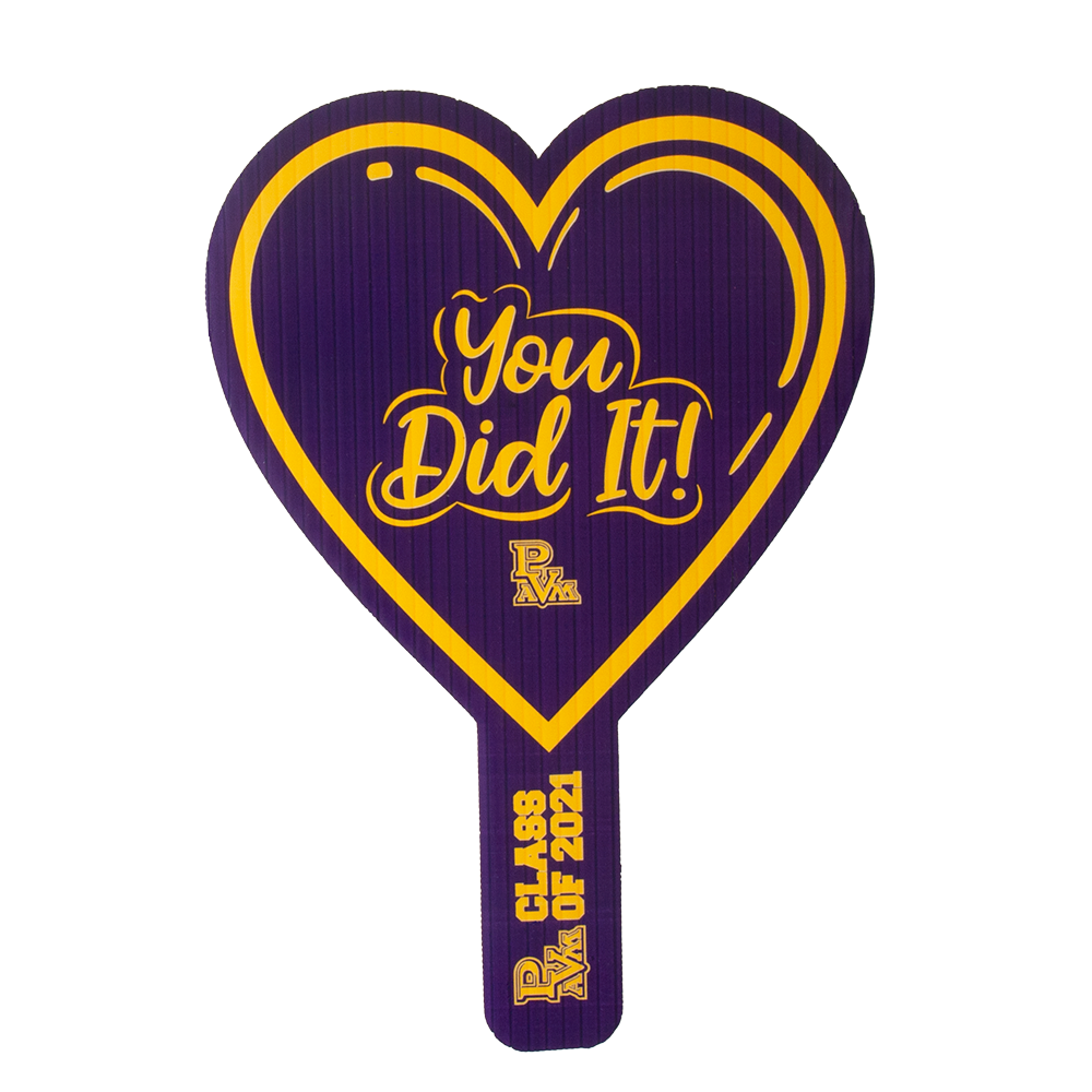 Heart Shape Hand Fan, Screen Printed 7