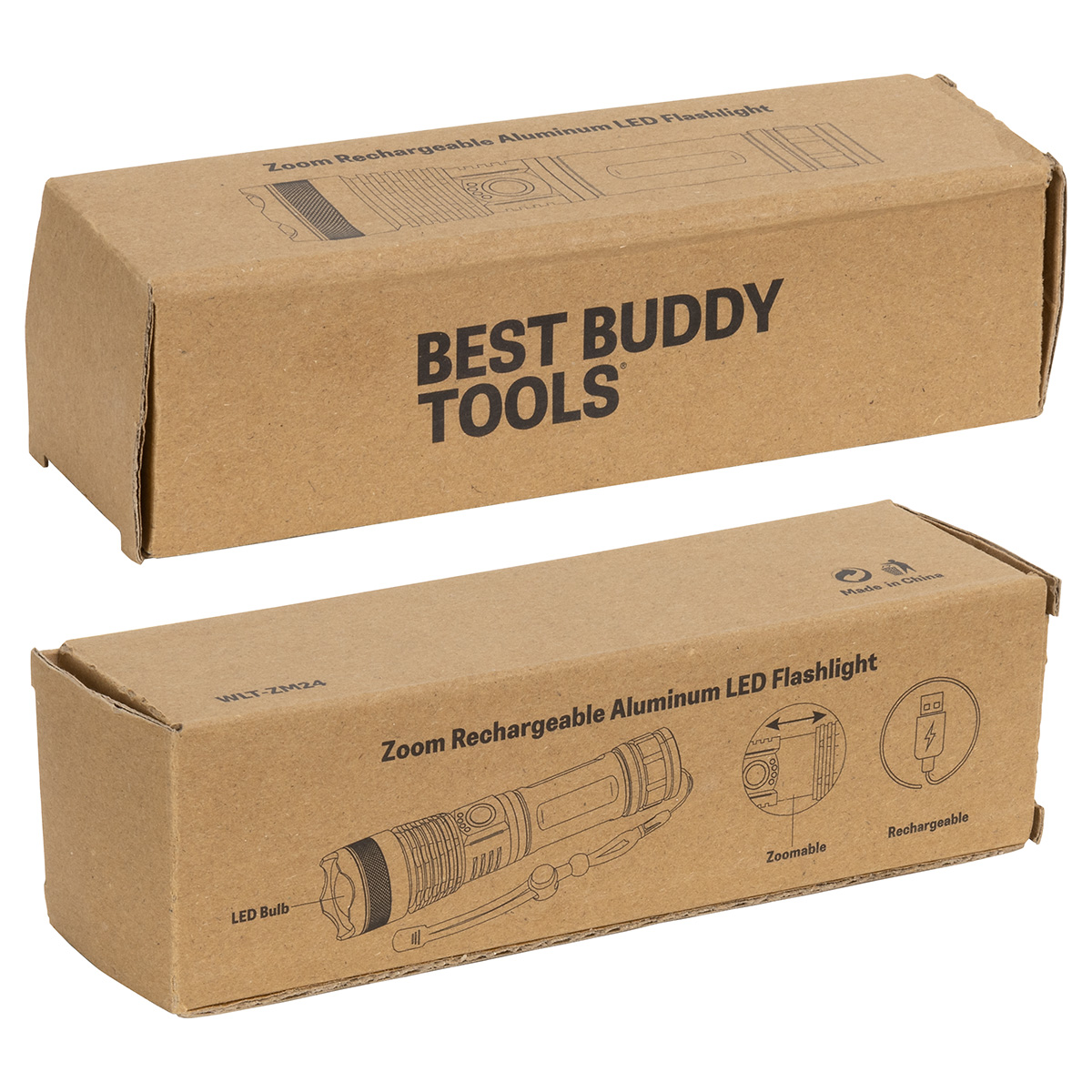 Best Buddy Tools ® Zoom Rechargeable Aluminum Telescopic-Focus LED Flashlight 9