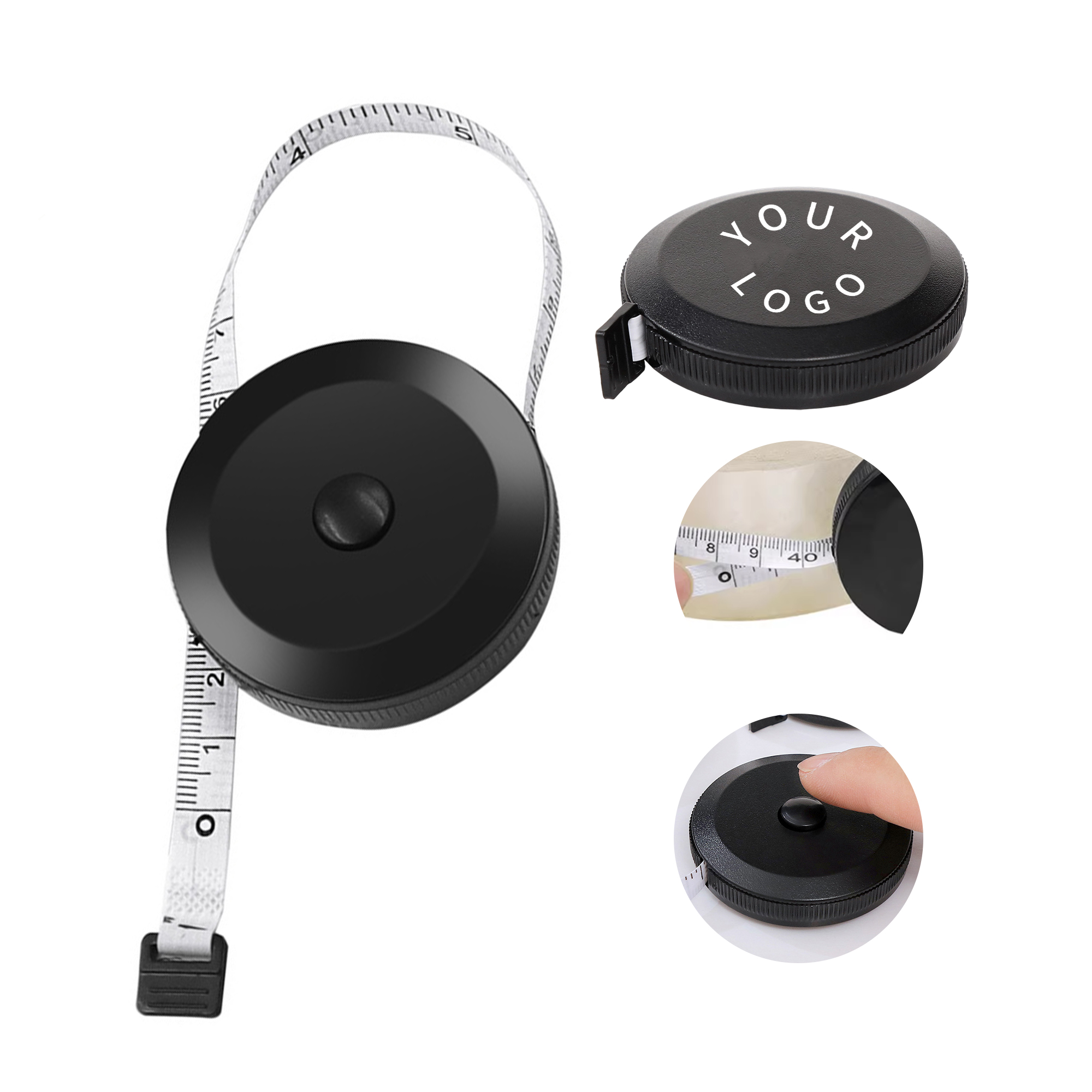 Round Soft Tape Measure With Retractable Button 60" 1