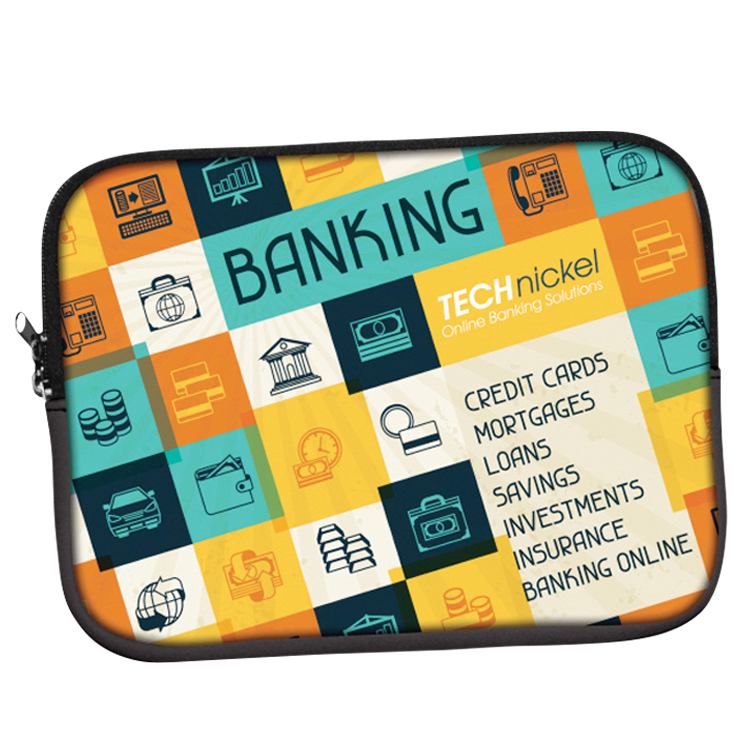 13" Neoprene Zippered Tablet Case- Full Color Front Side 2