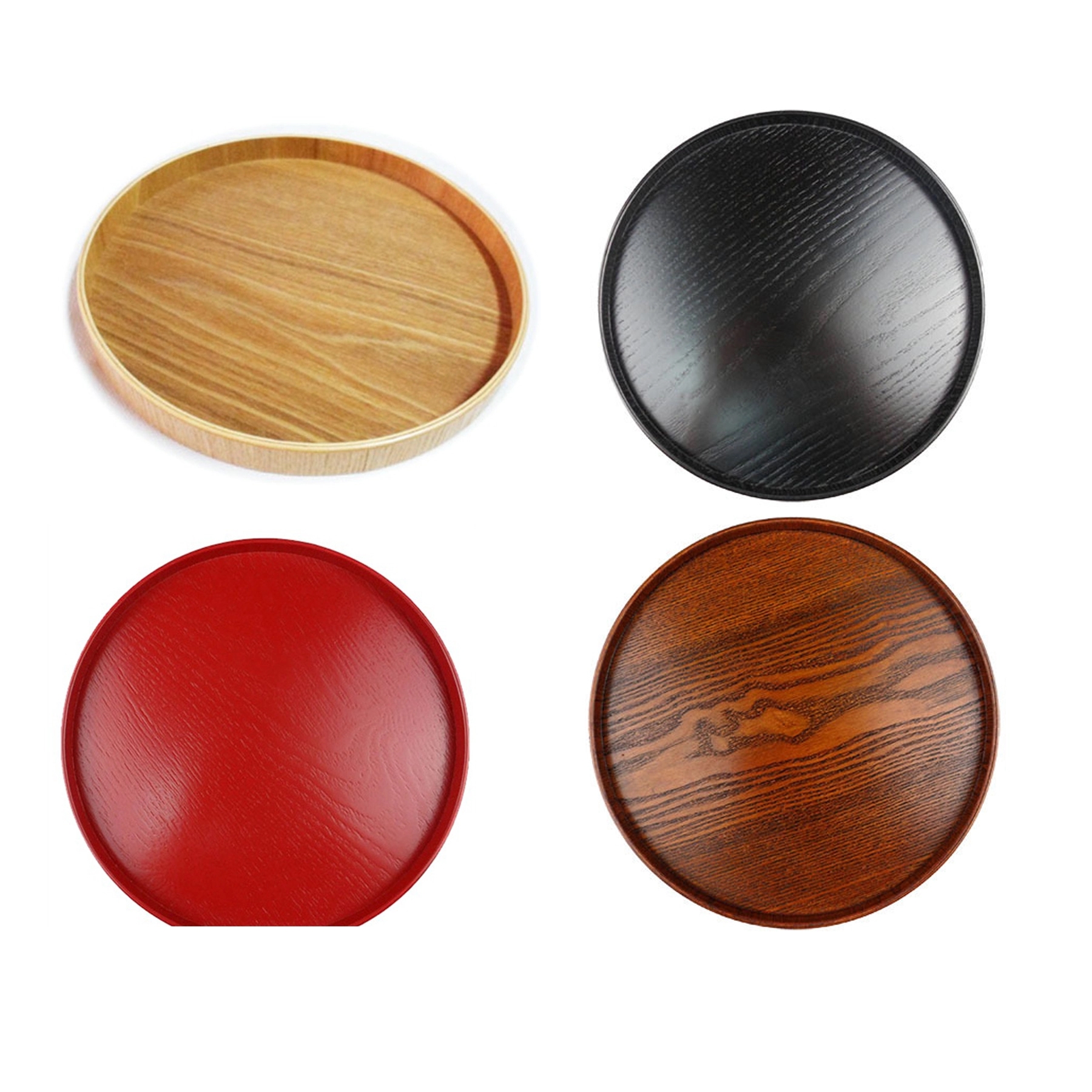 Round Wood Serving Tray For Eating 3