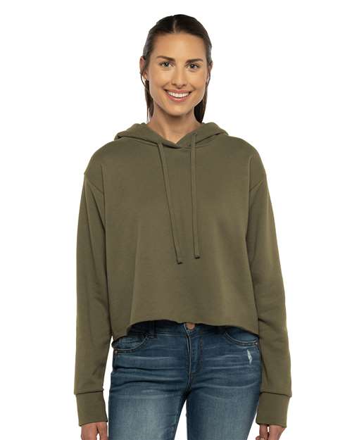 Women's Laguna Sueded Raw Edge Crop Hoodie Sweatshirt - 9384 14
