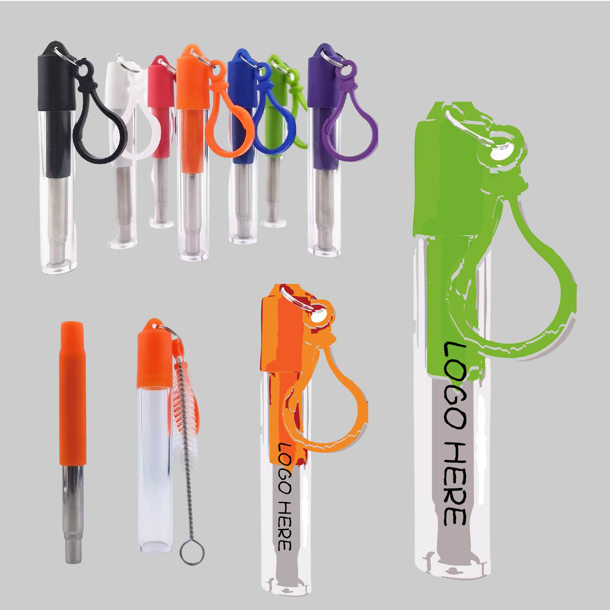 Stainless Steel Telescopic Straw Set 2