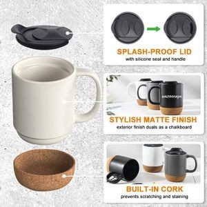 Cork Bottom Anti Spill 13 Oz Travel Coffee Mug 3