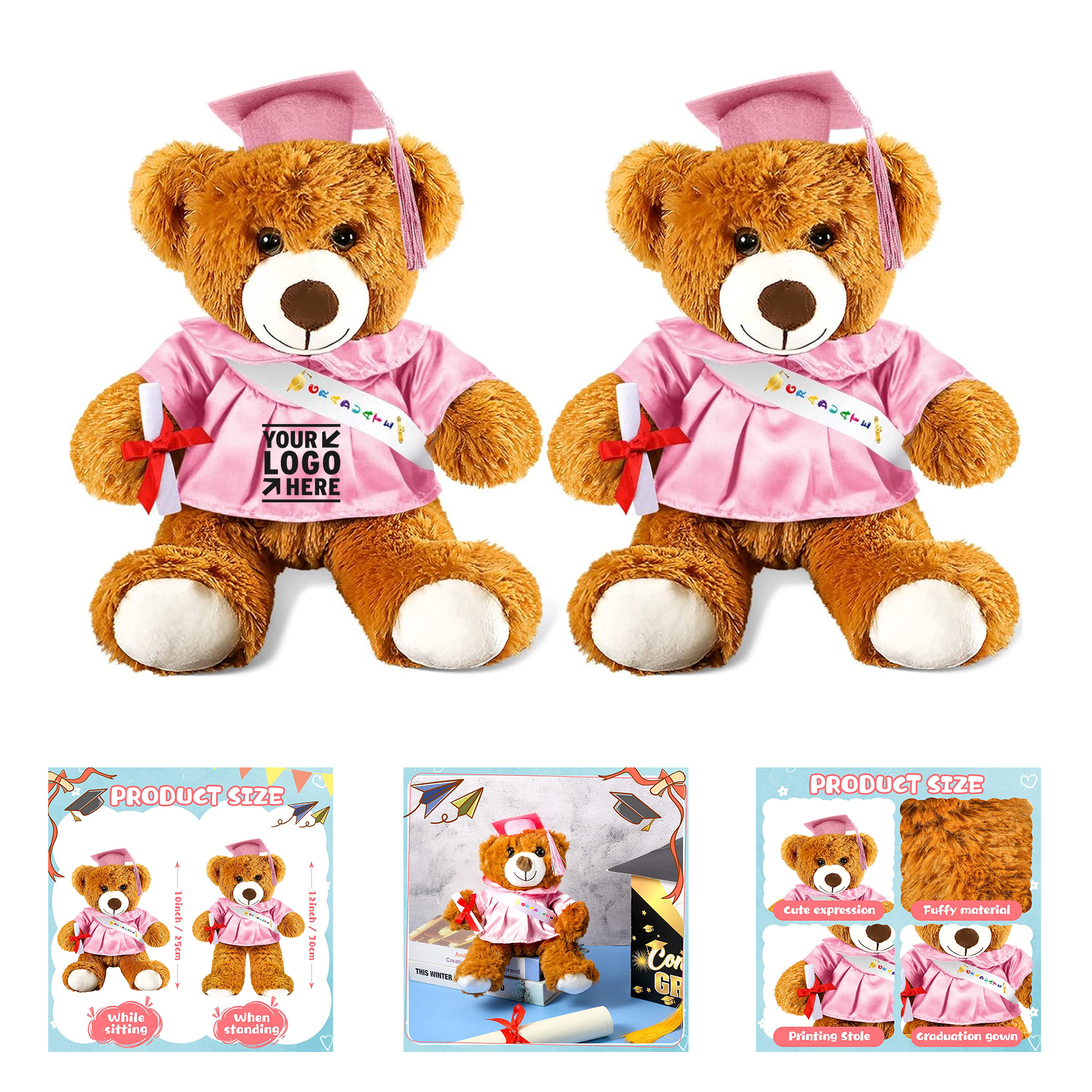 Graduation Plush Stuffed Toy Bear