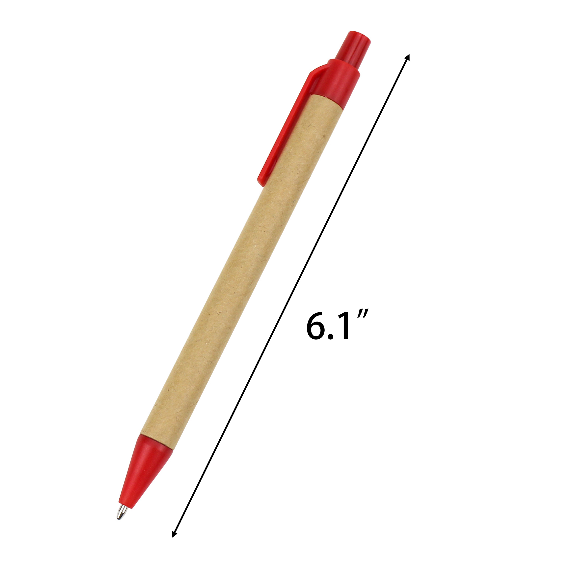 Recycled Kraft Barrel Click Ballpoint Pen, custom pen with logo imprint 3