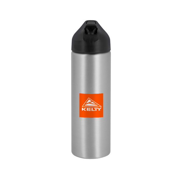 EasyFlow Recycled Aluminum Bottle w Straw Lid, custom water bottle with logo imprint 233
