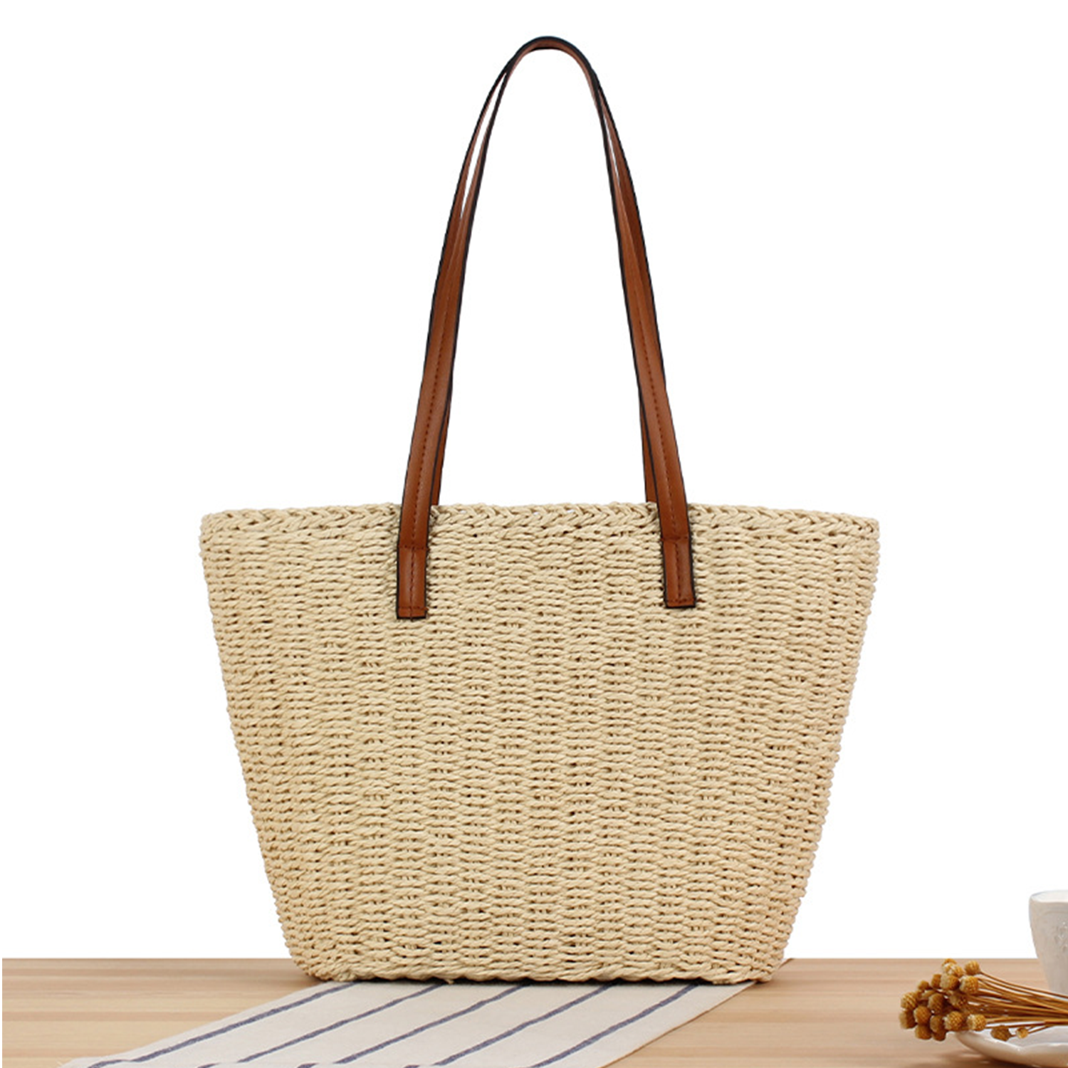 Women Large Capacity Woven Straw Tote Bag 6