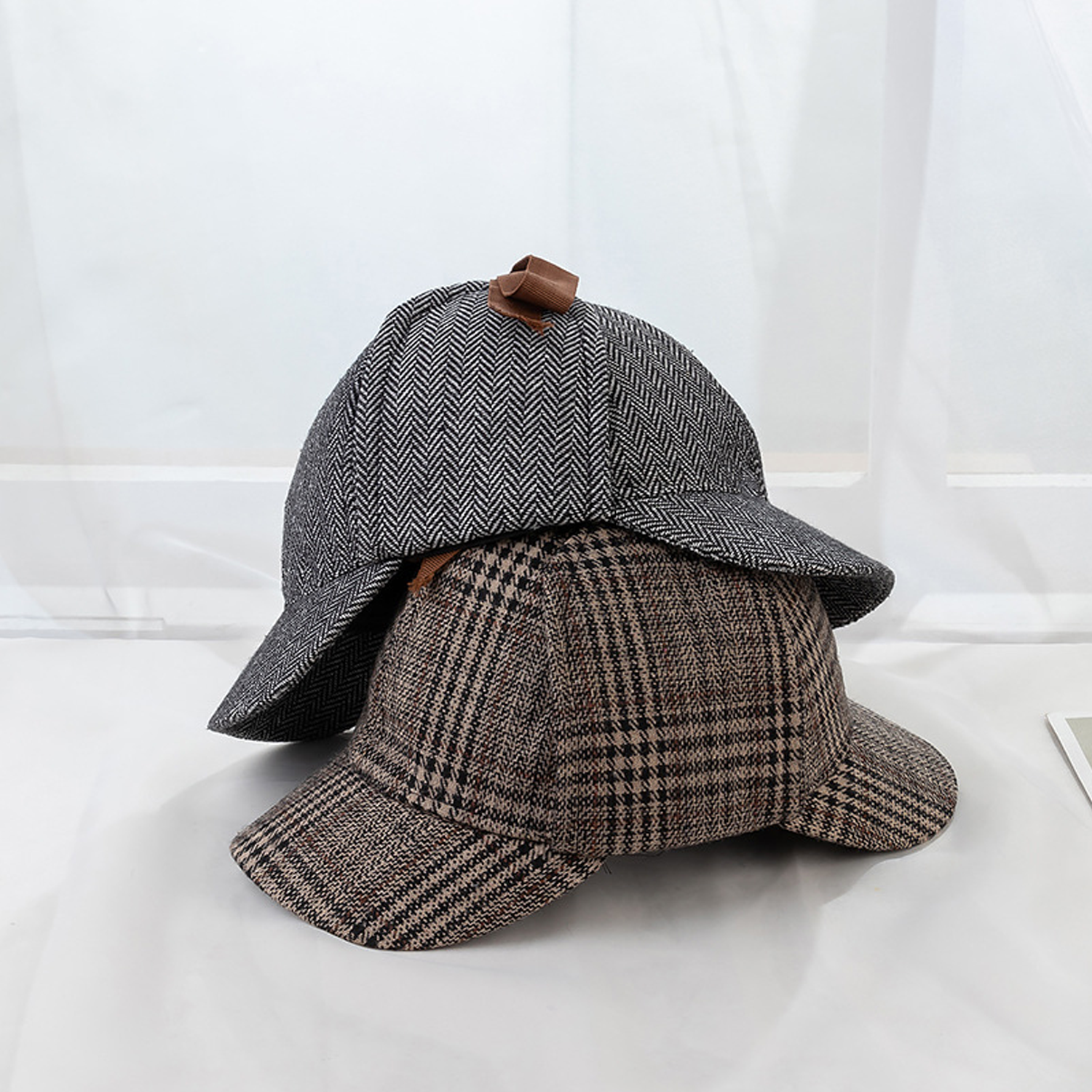 Men Women Tweed Deerstalker Hat 4