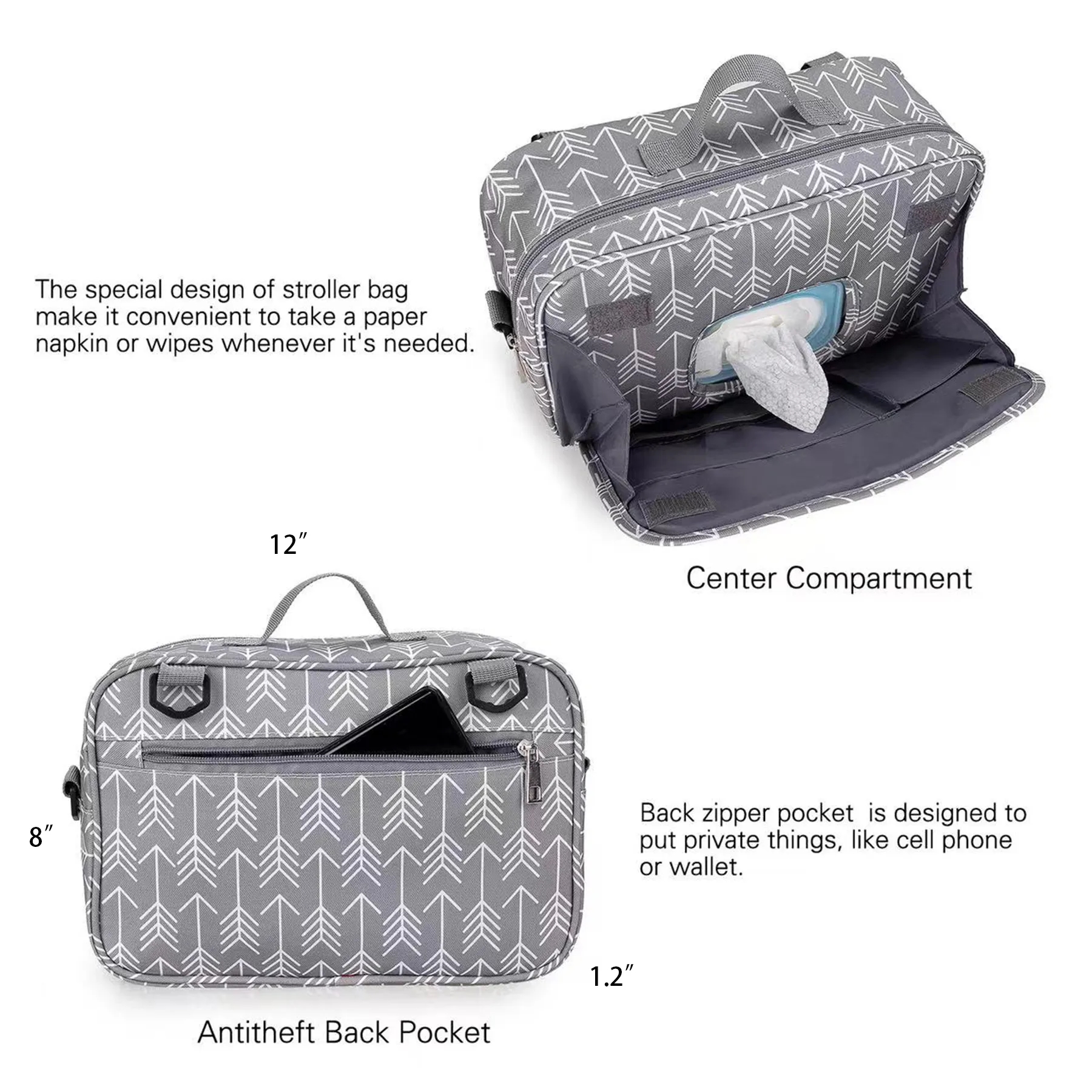 Capacity Diapers Baby Stroller Organizer 4