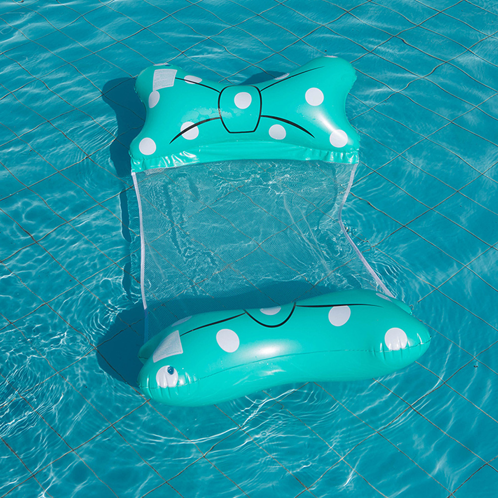 PVC bowknot floating bed inflatable chair 4