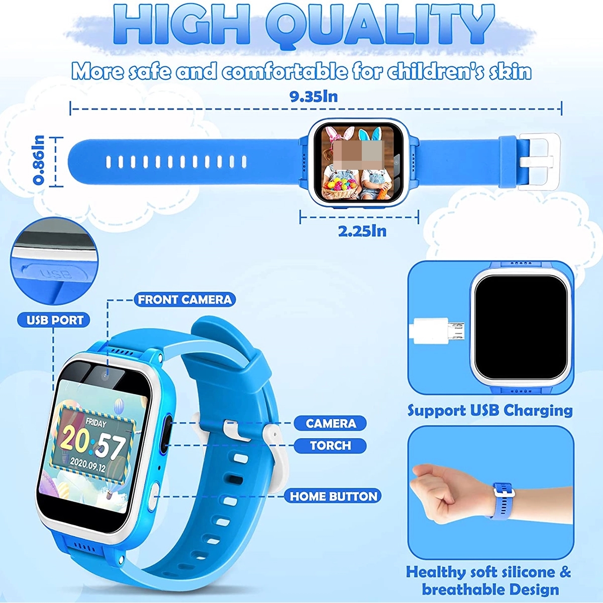 Y90 Touch Screen Kids Smart Game Watch 1