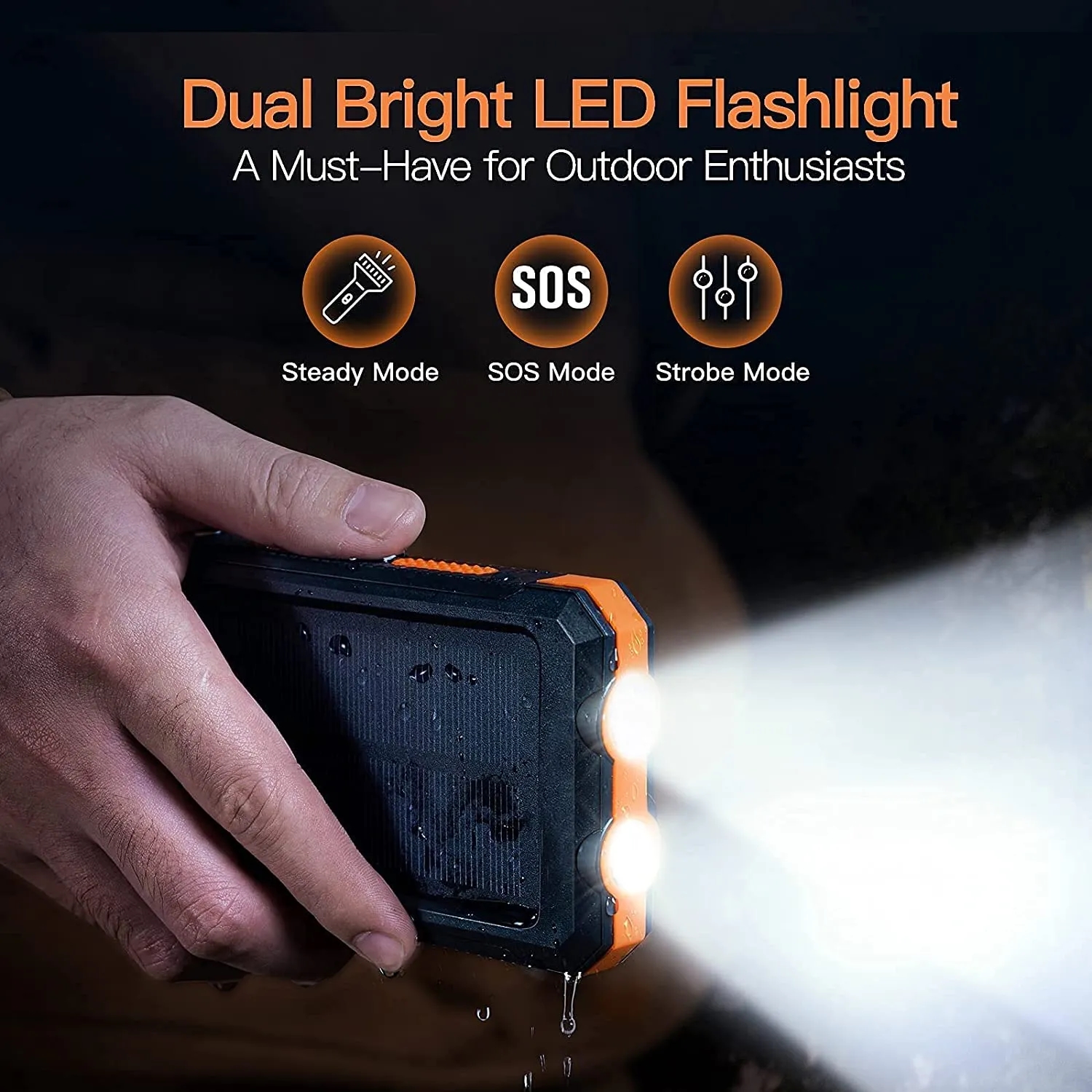 Quick Shipping 10,000mAh Waterproof Solar Power Bank 6