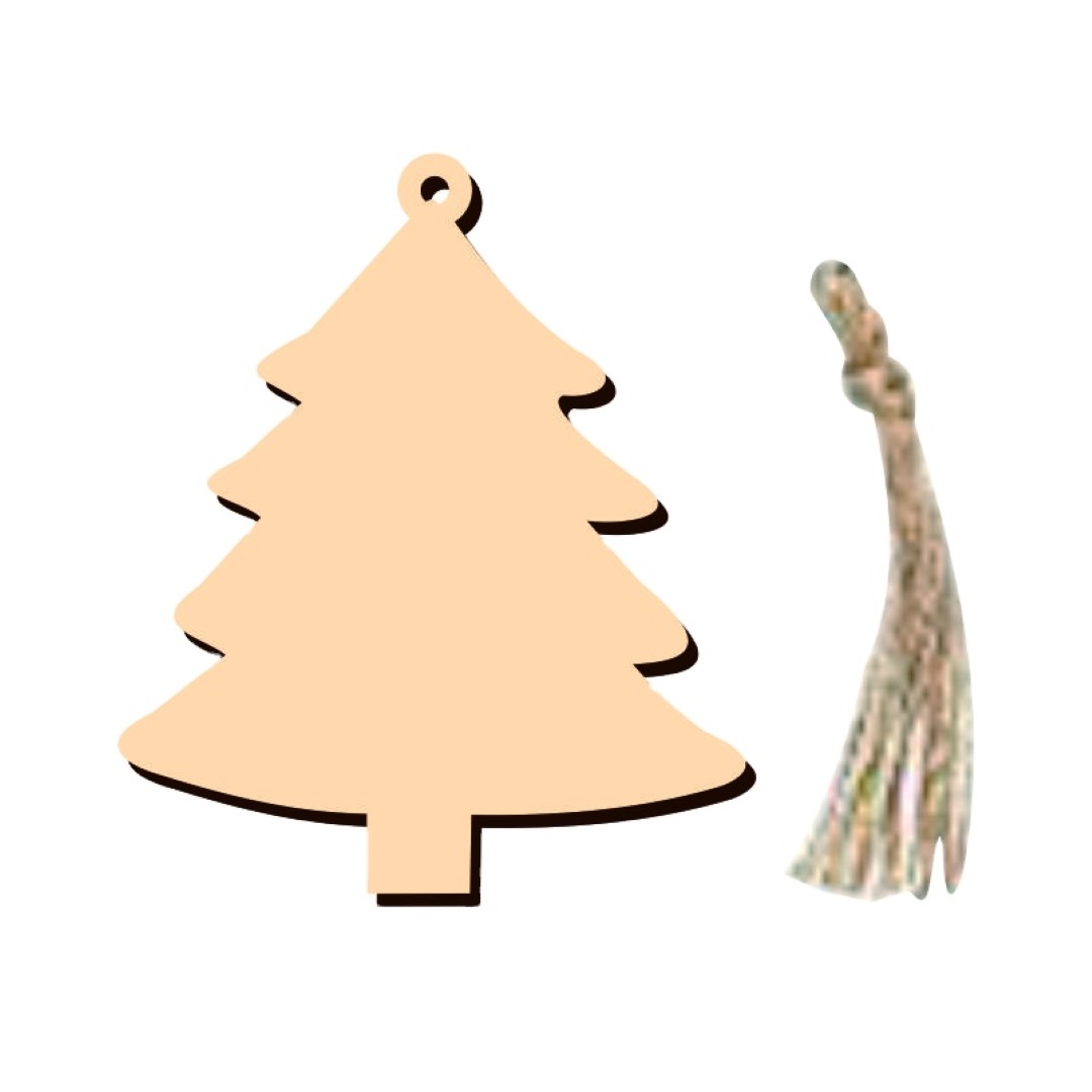 Christmas Tree Wood Pendant 10 Pieces Set 7