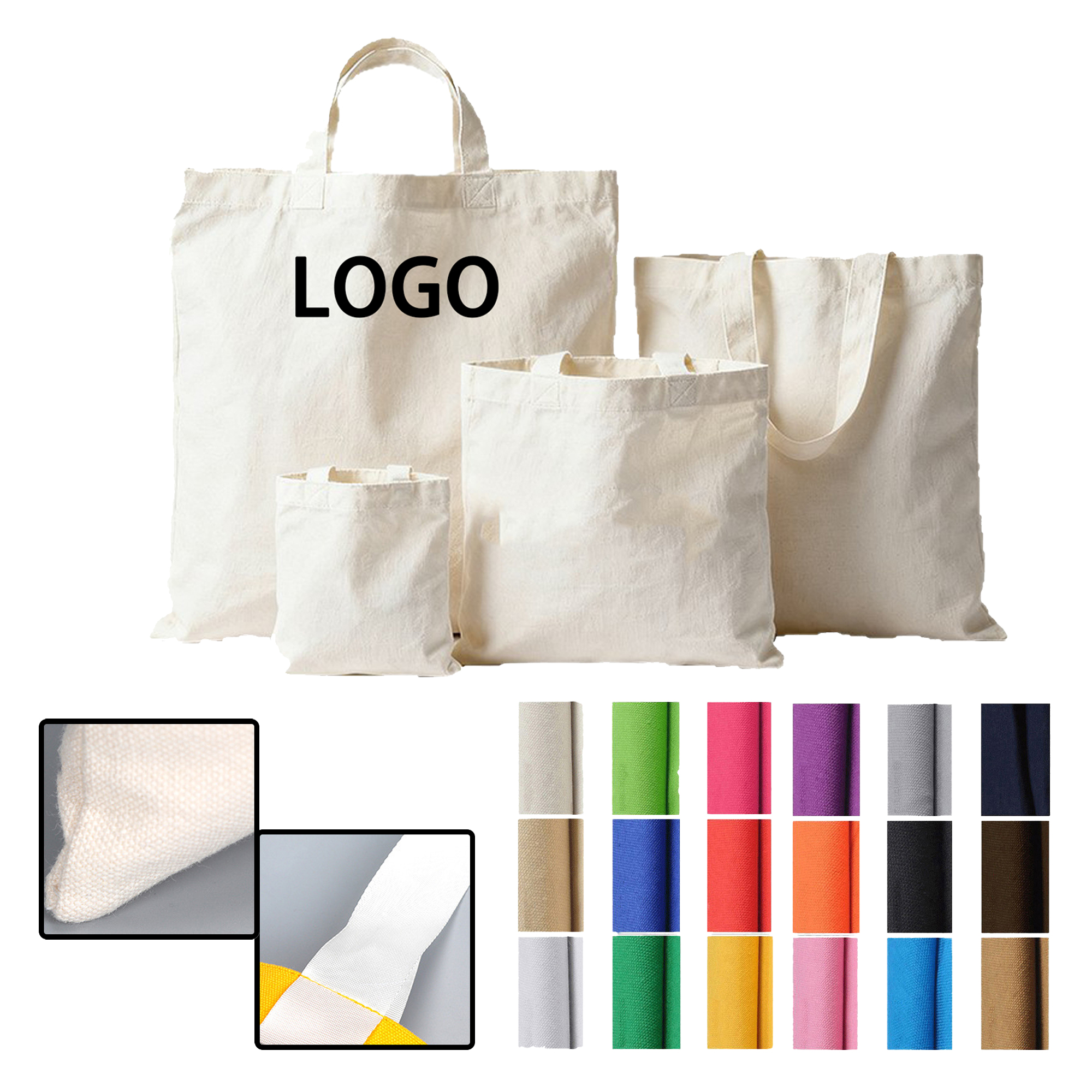 Commuter Cotton Canvas Tote Bag, custom tote bag with logo imprint 2