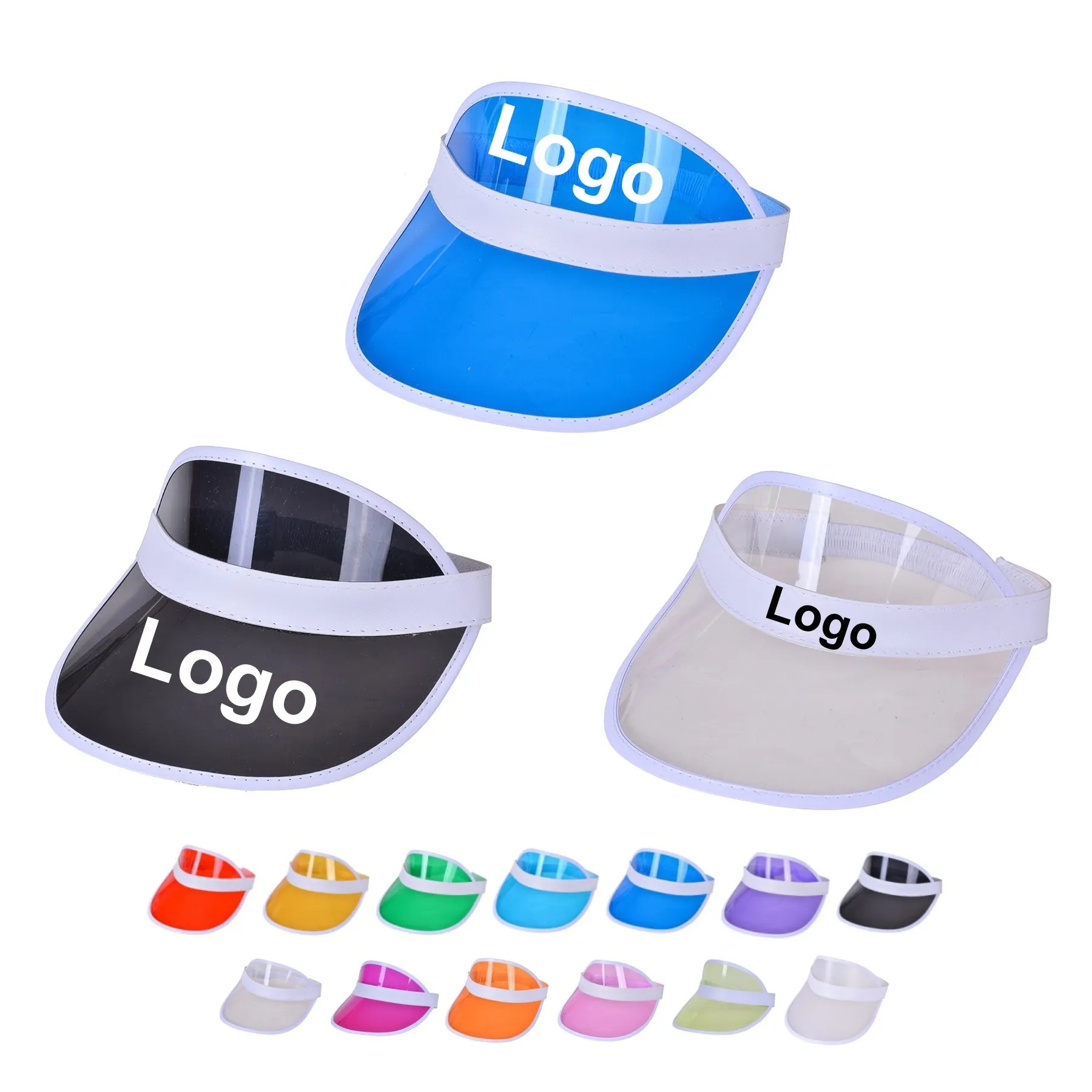 Colorful Clear PVC Sun Visor 1